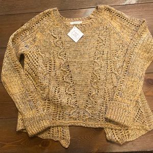 NWT Illa Illa Black and Gold Open Back Knit Sweater